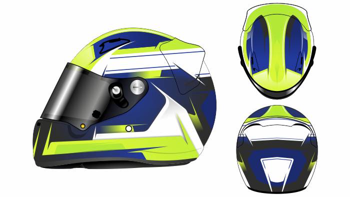 Custom crash helmet design from Kartdavid
