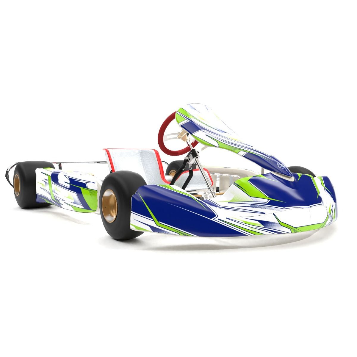 The One Blue Kart Graphics Kit 3/4 View