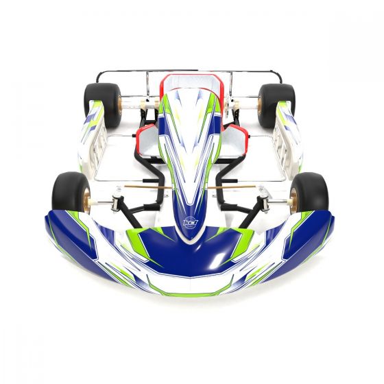 The One Blue Kart Graphics Kit Front High View