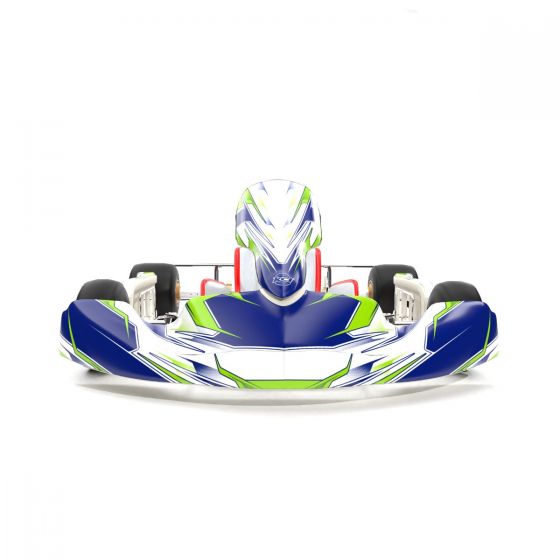 The One Blue Kart Graphics Kit Front Low View