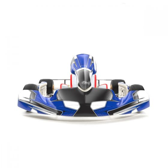 Viper Blue Kart Graphics Kit Front Low View