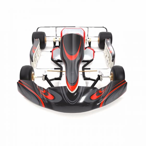 McLaren Fluorescent Red Kart Graphics Kit Front High View